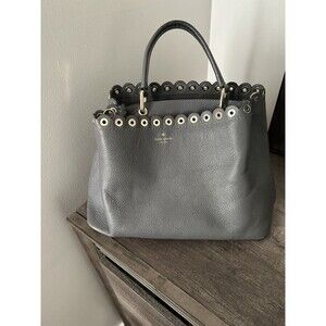 Kate Spade Paloma Road Rosemary Large Leather Bag in Smoky Pearl Grey EUC